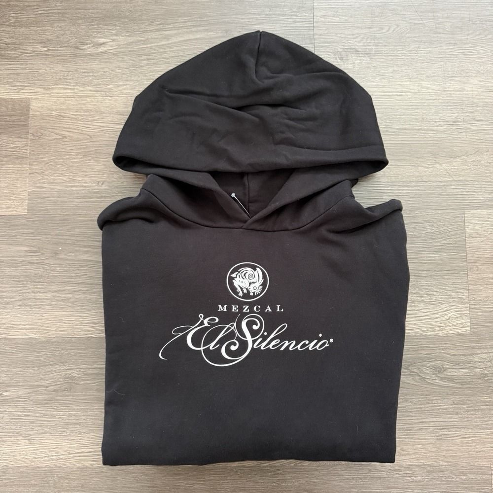 Rare El Silencio Black Logo Mezcal Tequila Promo Hoodie L USA MADE